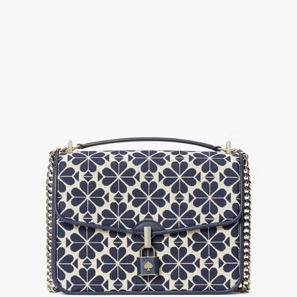 Kate Spade New York Locket Large Canvas And Leather Shoulder Bag Blue